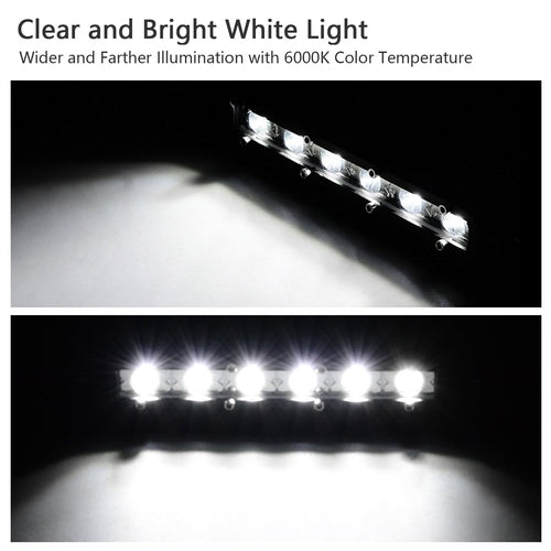 7in LED Light Bar Single Row Offroad Spot Lights 18W Ultra Slim