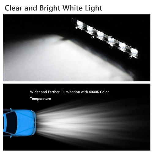 7in LED Light Bar Single Row Offroad Spot Lights 18W Ultra Slim