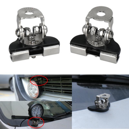 2PCS Pillar Hood Led Work Light Bar Mount Bracket Clamp Holder Offroad
