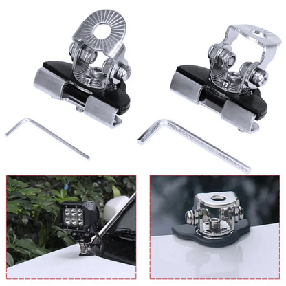 2PCS Pillar Hood Led Work Light Bar Mount Bracket Clamp Holder Offroad