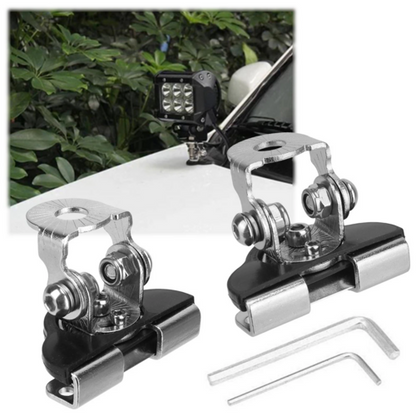 2PCS Pillar Hood Led Work Light Bar Mount Bracket Clamp Holder Offroad