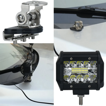 2PCS Pillar Hood Led Work Light Bar Mount Bracket Clamp Holder Offroad